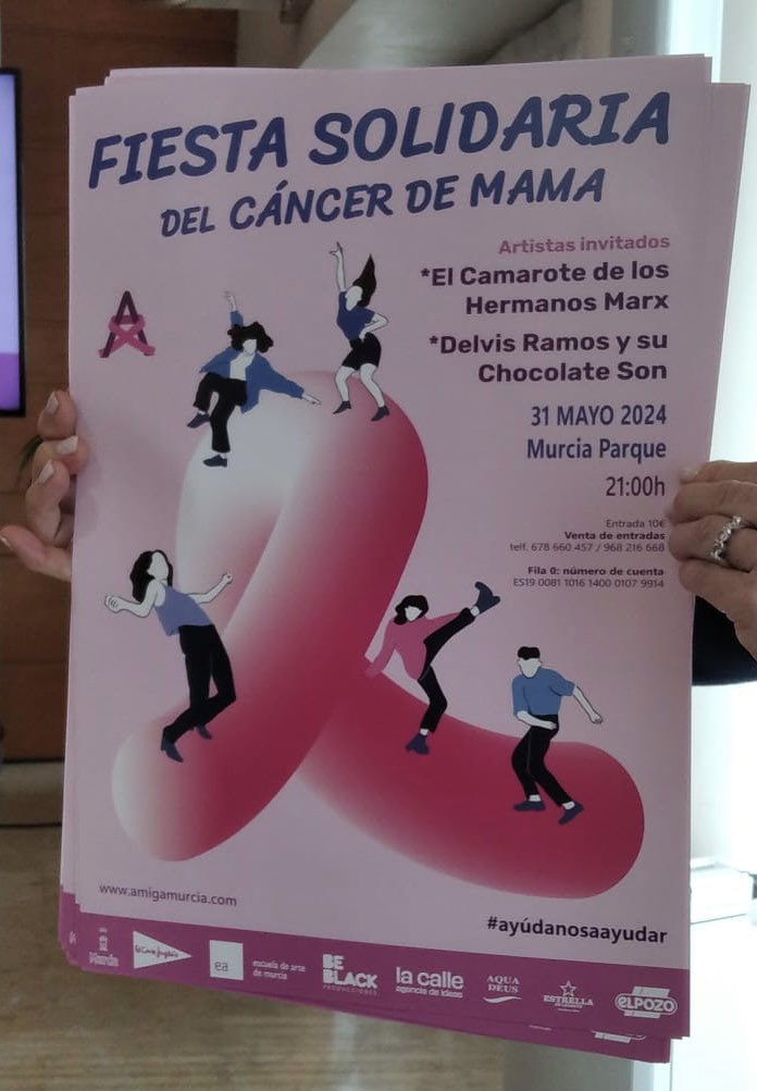 Nuestras concejalas @regina_sarria y @ANDREAPS80 han asistido a la presentación de la Fiesta Solidaria del Cáncer de Mama organizada por @AmigaMurcia .