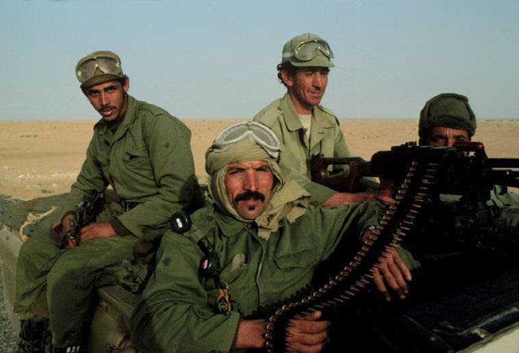 Soldats marocains de l’unité d’élite Ouhoud durant la guerre du Sahara, 1979.