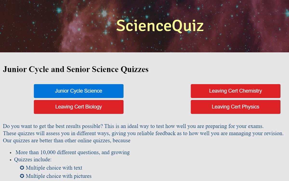 Science teachers. This free quiz site from Ireland might be useful. 1,000s of questions and a variety of formats 🙂
sciencequiz.net