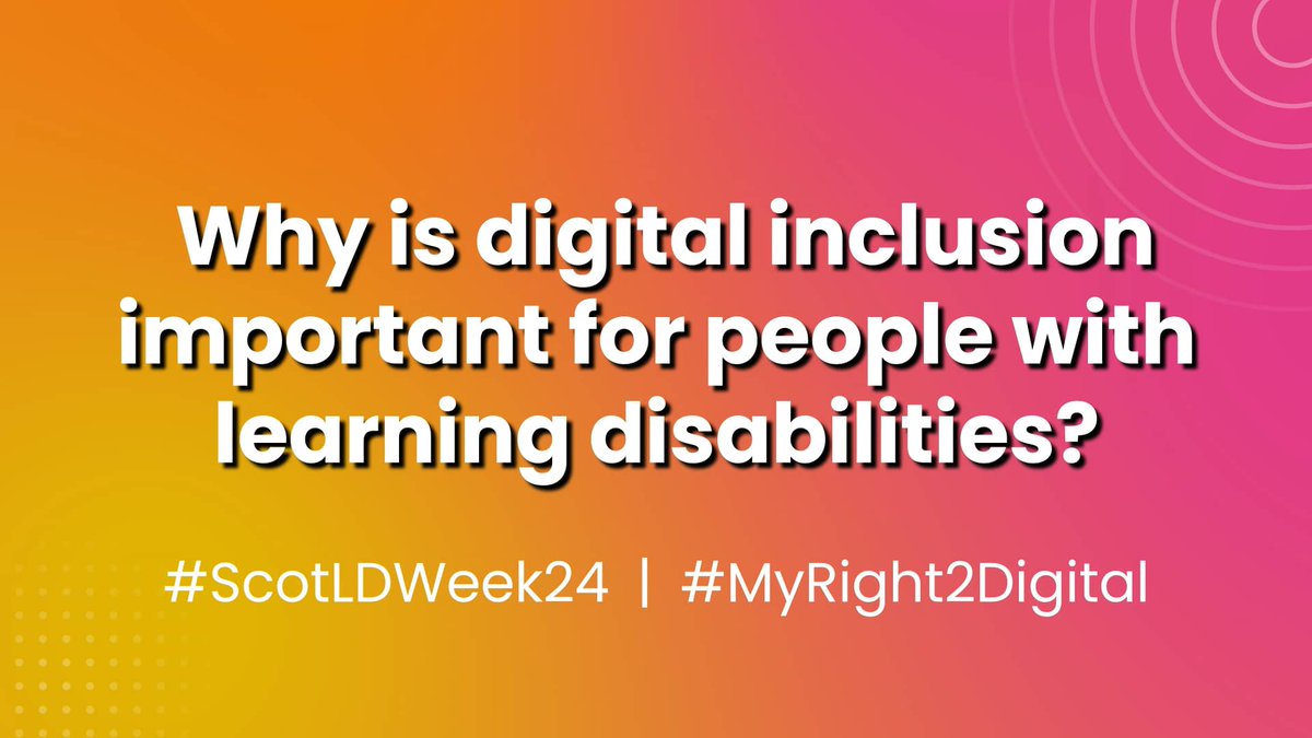 It’s Scottish Learning Disability Week 2024! This year’s theme is Digital Inclusion. Have a watch as SCLD’s Digital Navigator Board members tell us why digital inclusion matters for people with learning disabilities! #ScotLDWeek24 #MyRight2Digital zurl.co/ky7R