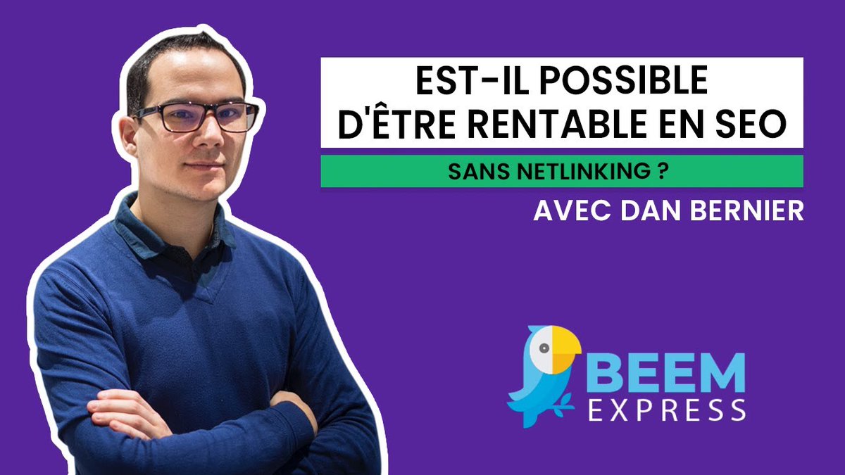 Le sujet encore plus d'actualité : Comment être rentable en #SEO sans faire de #netlinking ?
et pourtant la vidéo date un peu 

youtube.com/watch?v=R7whJl… 

Avec @BeemExpress , on cassaient les mythes du SEO et les mauvaises habitudes prises avec le #Netlinking !