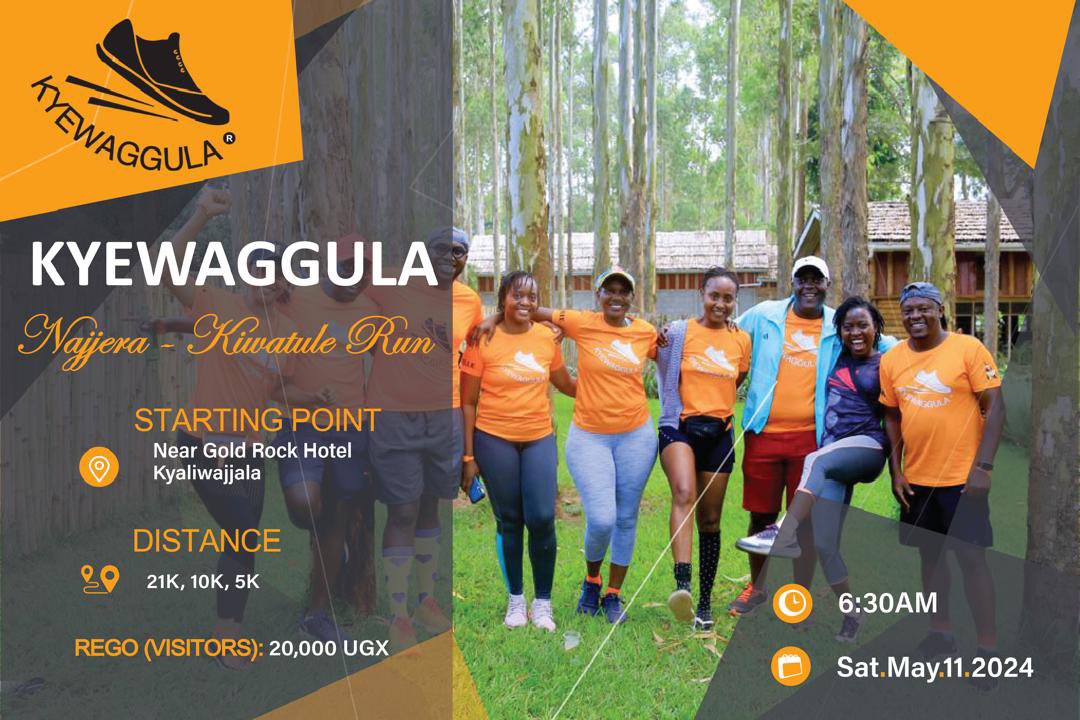 This Saturday (May 11th 2024) Najjera - Kiwatule tujja tujja, come one come all. After the run we shall have breakfast together #HomeRun #HostedRun @Kyewaggula_Home
