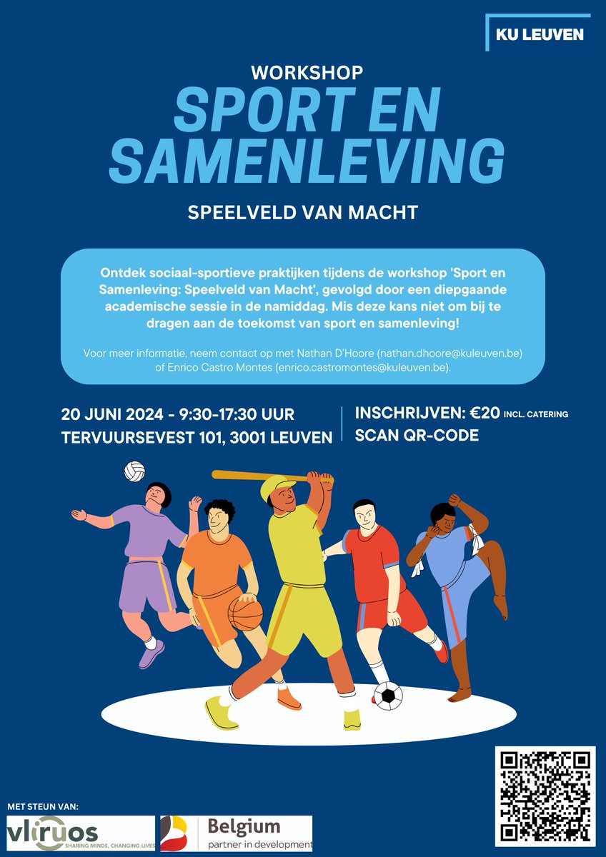 Ontdek de sociale dimensie van sport op ons evenement 'Sport en Samenleving: Speelveld van Macht' op 20 juni 2024! Verdiep je in boeiende discussies over de rol van sport bij maatschappelijke doelen. Ochtendsessie focust op Vlaams landschap; namiddag op internationaal onderzoek.