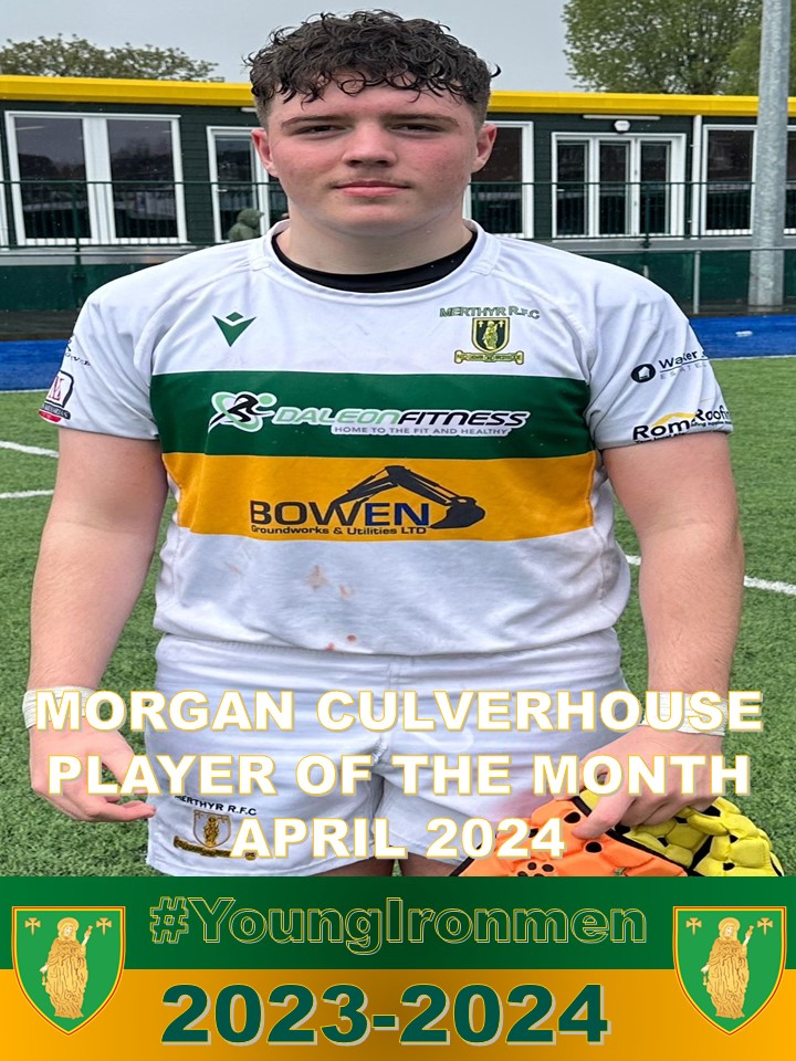 #TeamYouth #PlayerOfTheMonth Congrats, Morgan Culverhouse, Player of the Month for April. After serious shoulder injury in January, it was fantastic to see him come back and deliver a performance like Saturday in Treorchy - superb from the loosehead! 🤙🏻 #YoungIronmen🖤💛💚