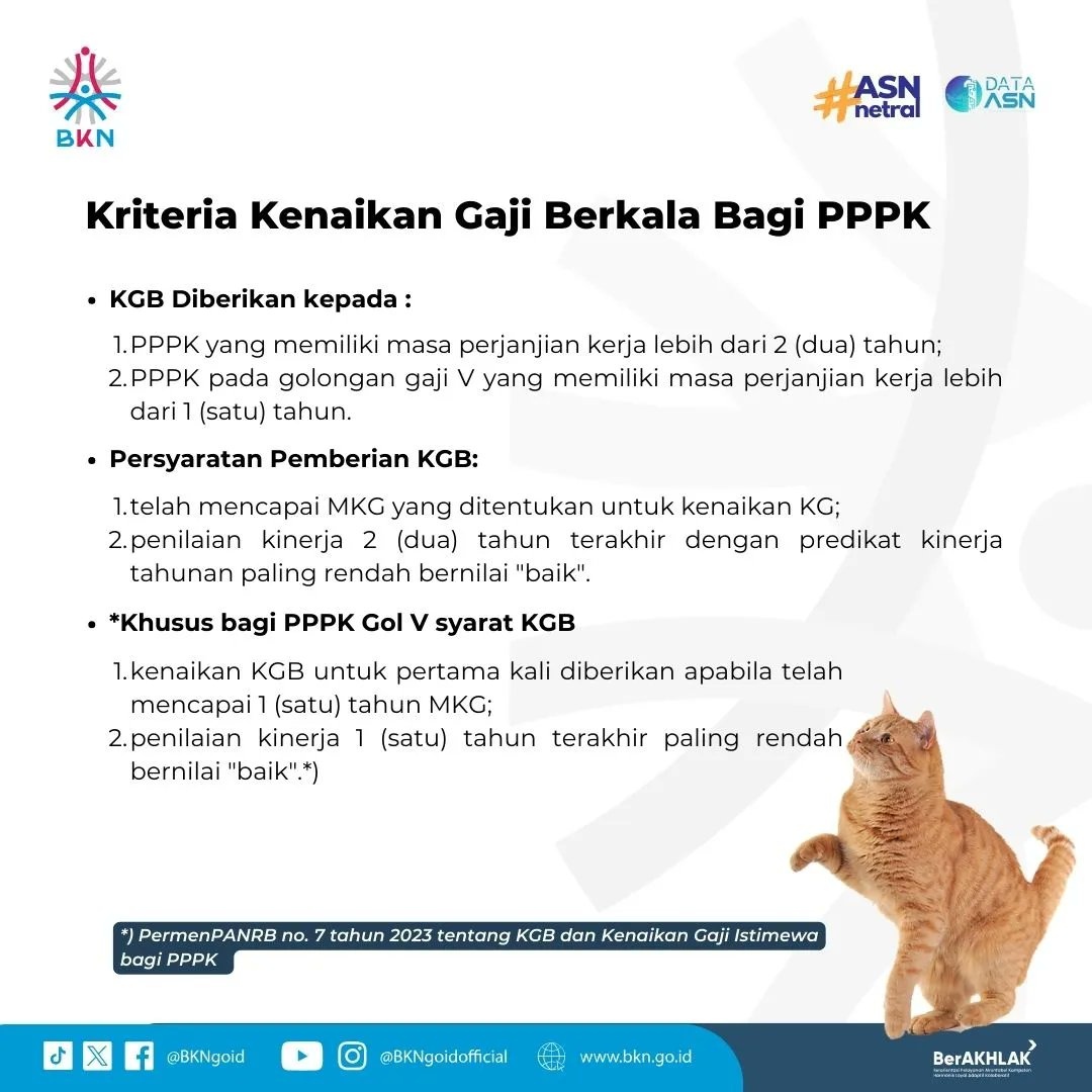 Seperti apa sih Kenaikan Gaji Berkala bagi ASN? Selengkapnya #SobatBKN juga bisa baca peraturannya ya. #SatuDataASN #ASNNetral