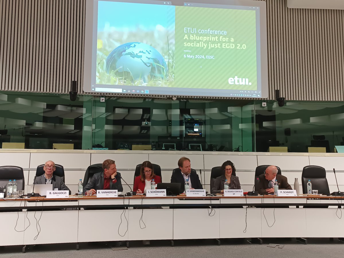 Five years into the #EuropeanGreenDeal, how can we take it forward with a stronger social dimension? ✊ We’re getting into the debate at our event, ‘A blueprint for a socially just EGD 2.0’, here at the @EU_EESC with @IsaSchoemann (@etuc_ces), Peter Schmidt (EESC), Kurt…