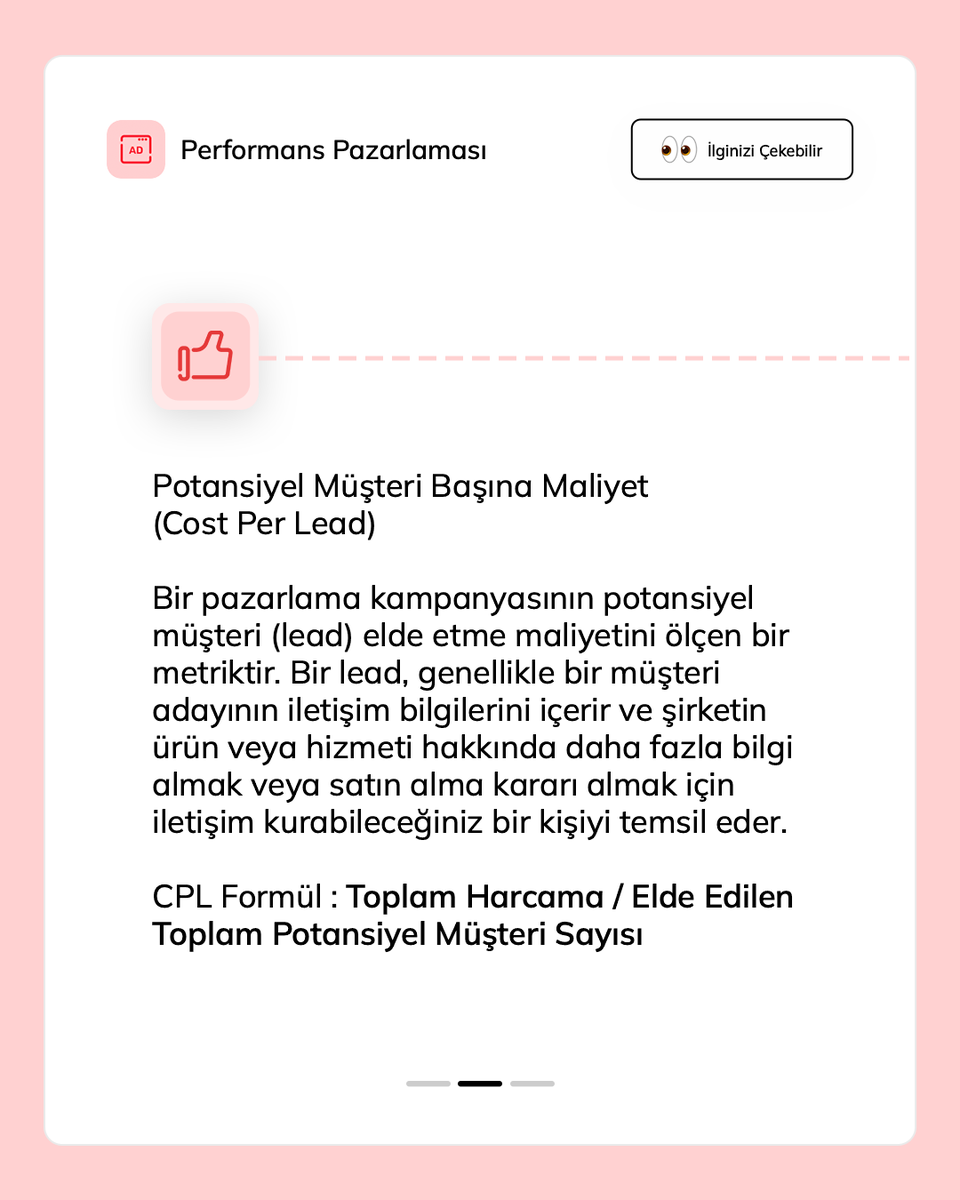 perfistdigital's tweet photo. Performans Pazarlaması alanında takip edilen metriklerden biri olan CPL (Cost Per Lead) nedir? Sizin için kısaca cevapladık. 🥊💨

👉 Performans Pazarlaması hizmetimiz ve daha fazlası için hemen bizimle iletişime geçin! https://t.co/OD3wPmb7Lk
