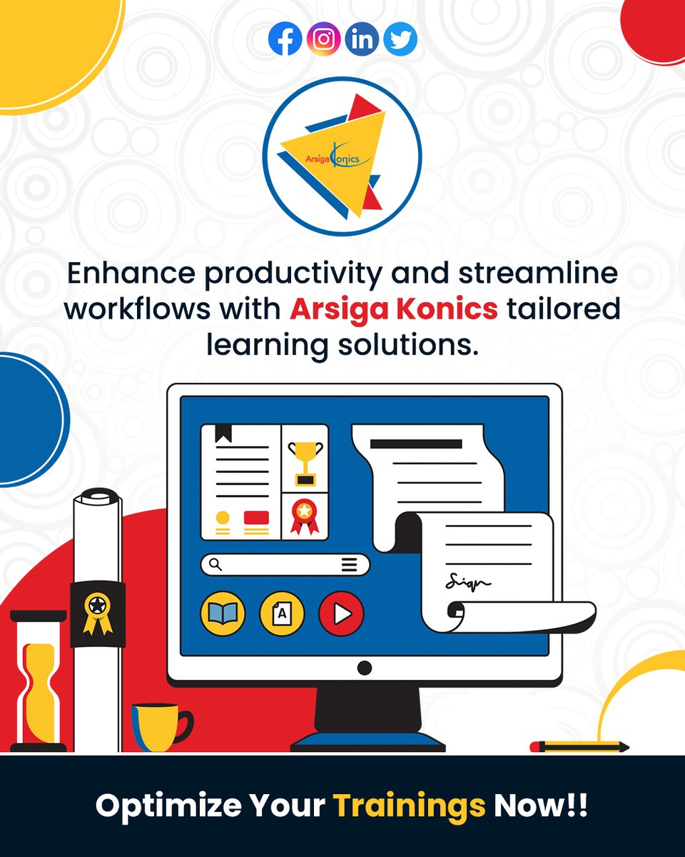 Enhance productivity & streamline workflows with #ArsigaKonics tailored #learningsolutions
Optimize Your #Training Now!! 🎬💻

Connect us at marketing@konics.org, or visit: arsigakonics.org

#elearning #corporatetraining #digitalmedia #DigitalIndia #DigitalTransformation