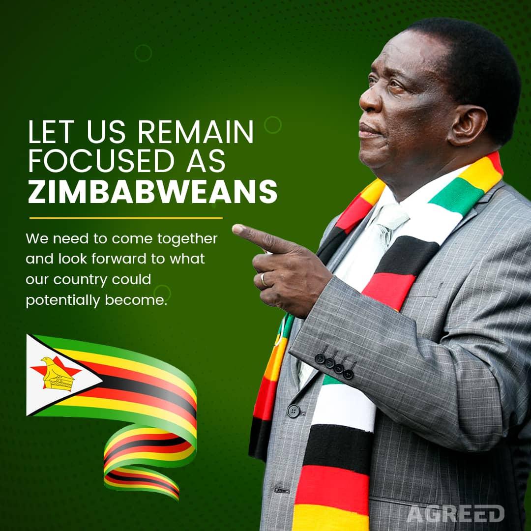 Let us remain focused as Zimbabweans. We need to come together and look forward to what our country could potentially become. @Mug2155 
#NyikaInovakwaNeveneVayo 
#EDtheGameChanger 
#Vision2030
