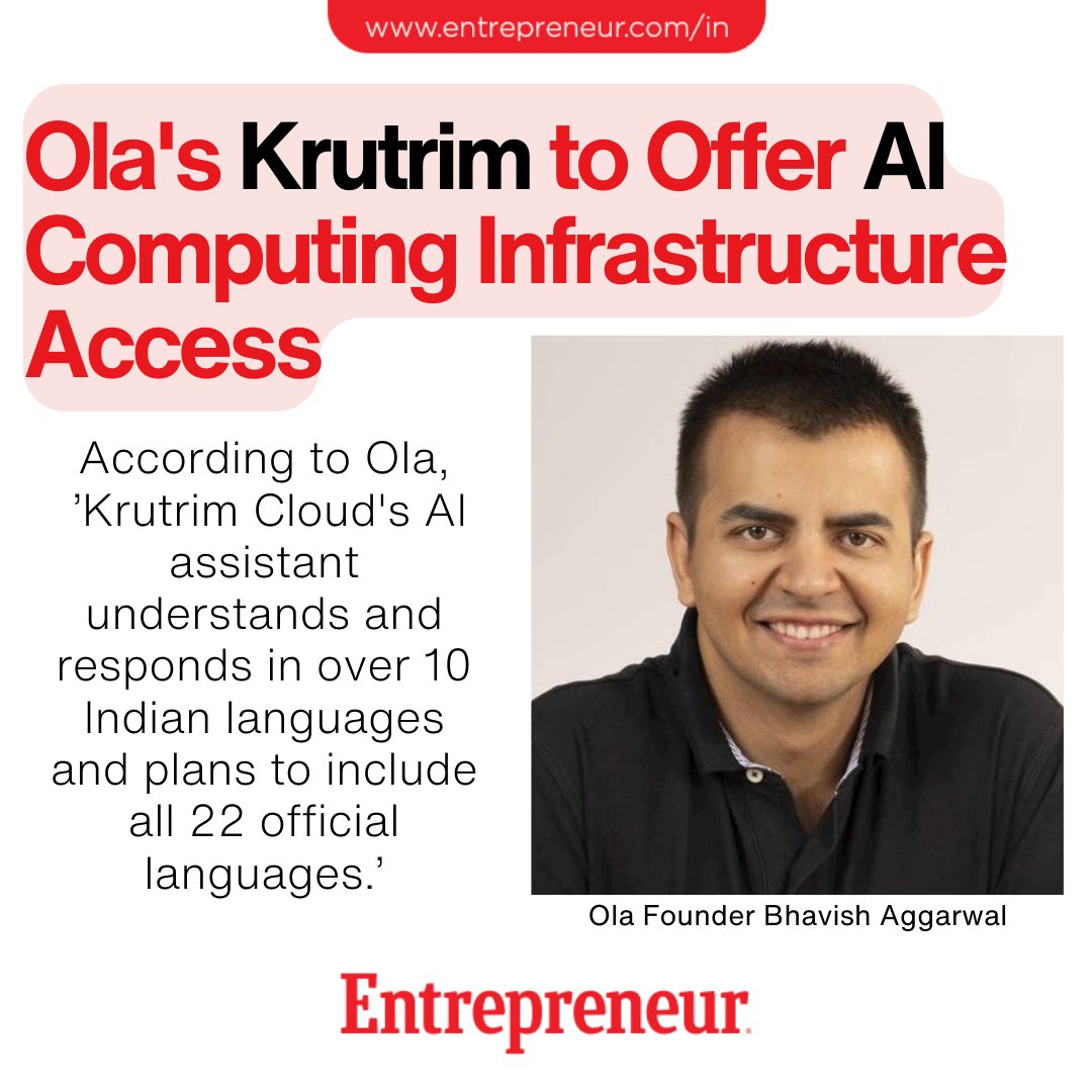 Ola Launches AI Platform Krutrim to Provide Access to AI Computing Infrastructure

Read: ow.ly/elxU50Rx4sE

#OlaKrutrim #AIPlatform #IndianTech #Developers #ChatGPT #GeminiAI #KrutrimCloud #OpenSourceAI