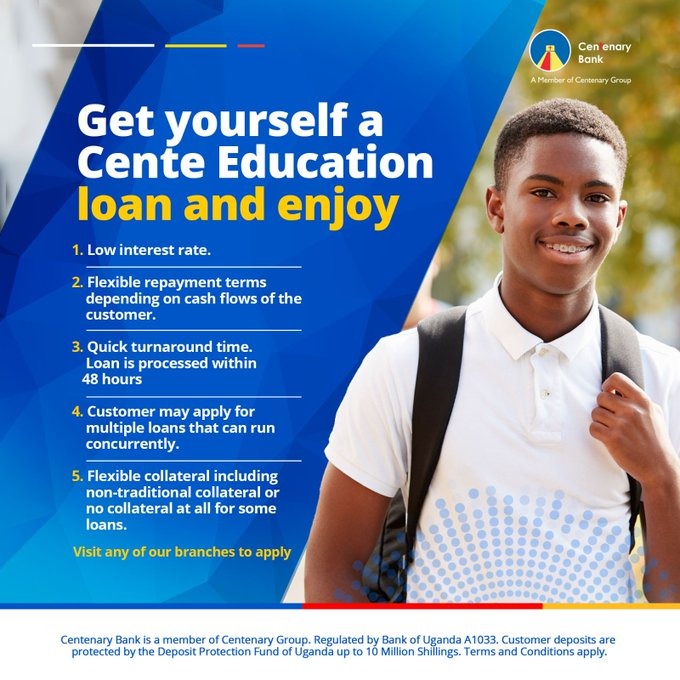 Did you know that with the @CentenaryBank education Financing programs you can either get an education loan via any bank Branch or utilize the Cente Mobile Loans that can be utilized financing education too. Don't get stuck get your education loan now #BankingReimagined