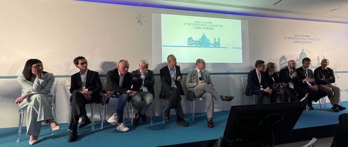 Tough questions on the immunotherapy panel at #RomeLung24 with Drs. @giuliapasello @JordiRemon @FedericoCappuz1 Rolf Stahel, Ross Soo @ChristianRolfo @ProfSiowMingLee @peters_solange @BiagioRicciutMD @PassigliaFra Rafal Dziadziuszko