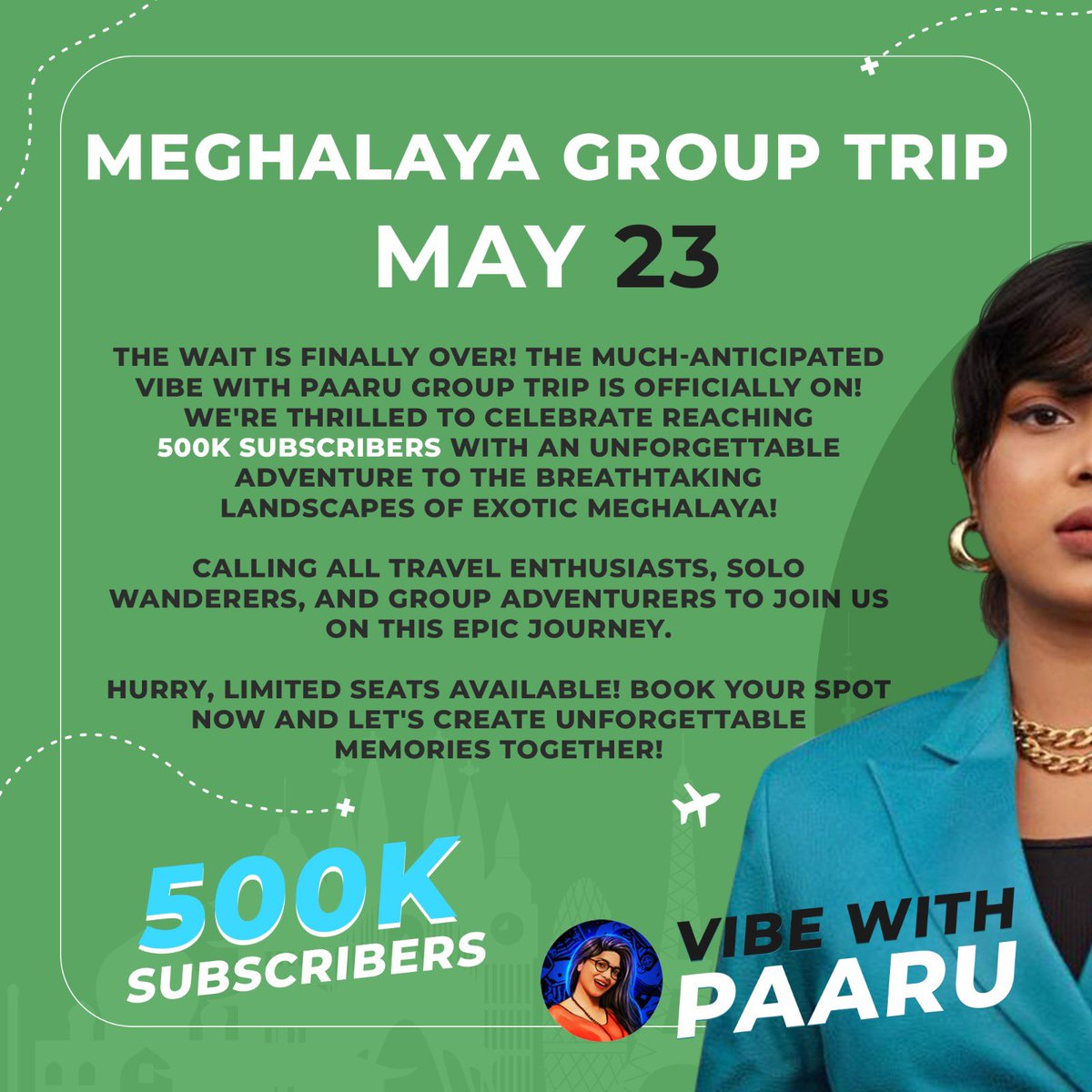 Closing Bookings on or before May 8. Filling Fast. Limited seats only. Block Yours now 🧿❤️🤌 #VibeWithPaaru #Meghalaya #GroupTrip