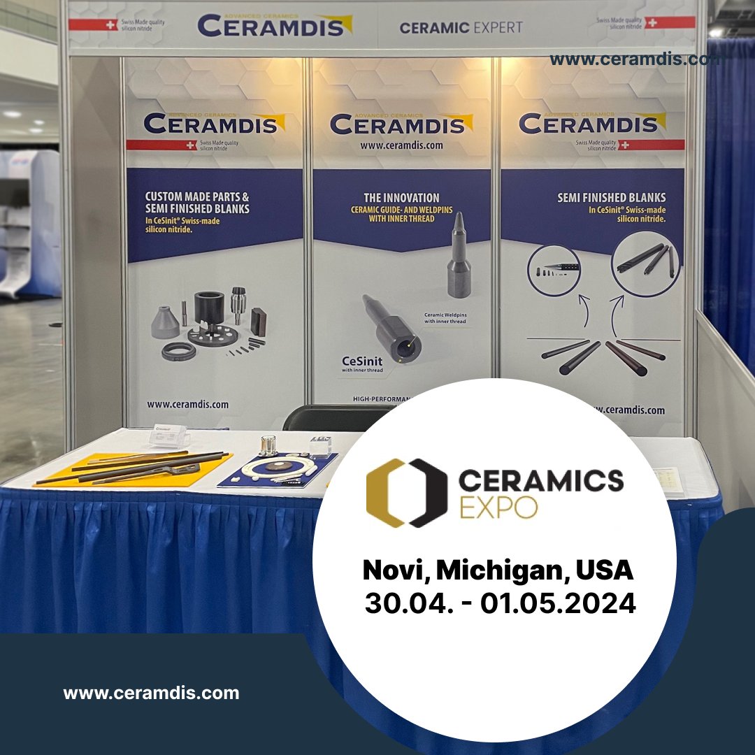 🎉 What an incredible experience at Ceramics Expo 2024! 🎉

We are overwhelmed by the positive response and thank everyone who visited our booth. 

#Ceramdis #CeramicsExpo2024 #Success #Innovation #TechnicalCeramics #SEMICON2024 #MunichEvents #EngineeringExcellence
