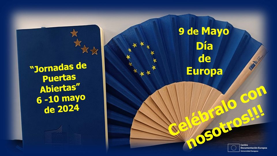 El Centro de Documentación Europea @unizar, como cada año, celebra el #DíadeEuropa con sus puertas abiertas. ¡Acércate a conocerlo! 'Jornadas de Puertas Abiertas' Edificio #Paraninfo @unizar (Pza. Paraíso, 1) 📷 6 - 10 Mayo 2024 📷 9.00 - 14.00 horas