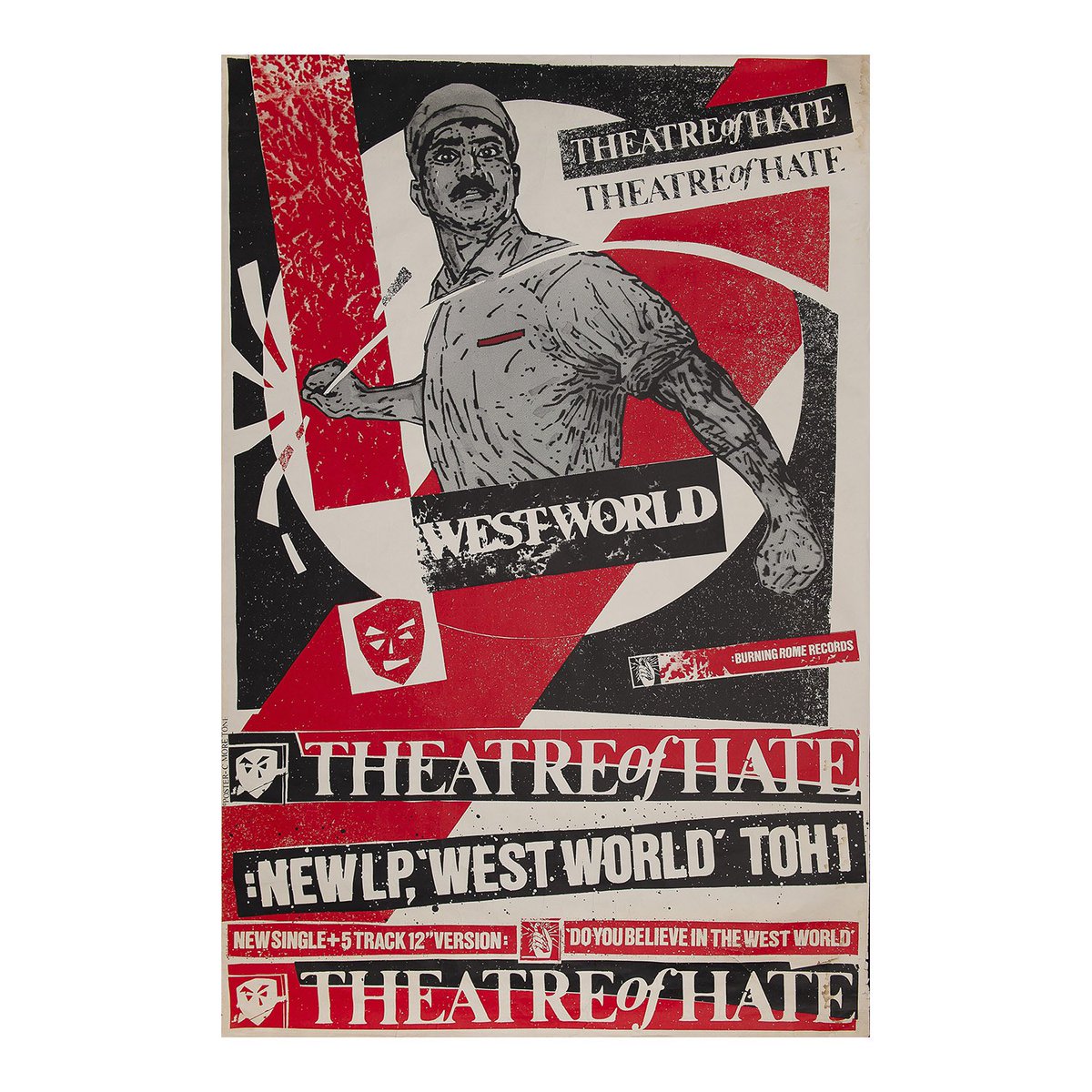 Original hoarding-sized poster for Westworld, the first studio album by English post-punk band #TheatreofHate. released February 1982