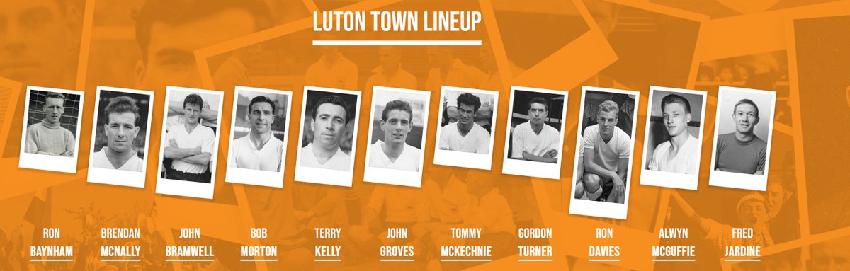 This starting XI, against Stoke in May 1963, is the most experienced ever put out by the Hatters - with a staggering 2163 appearances between them at kick-off - Ron Baynham, Bob Morton and Gordon Turner contributing 1300 of those apps.