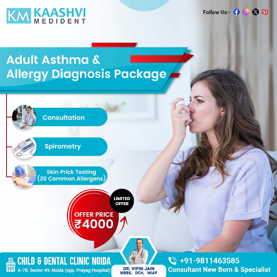 Take charge of your respiratory health with our comprehensive Adult Asthma & Allergy Diagnosis Package! 🌬 Unveil the root causes with expert consultation, precise Spirometry, & more. All at an unbeatable offer price of just INR 4000/-

🌐 bit.ly/DrVipinJain

 #AsthmaPackage