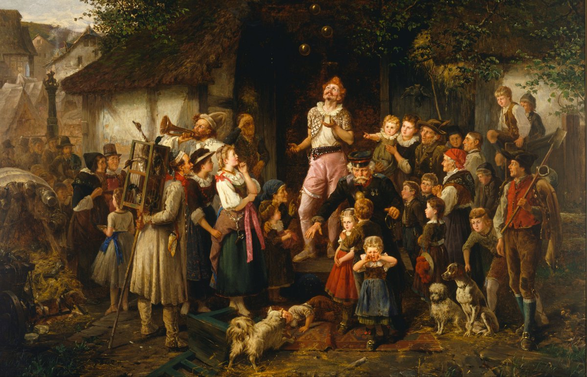 It's a Bank Holiday appropriate Playlister @BBCRadio3 today: Miriam Hyde's Village Fair. It was inspired by a fair in Witney, Oxfordshire and features a pie-man, flower-girl and hurdy-gurdy man. Where next? Here's a painting of a 19th century village fair for inspo...