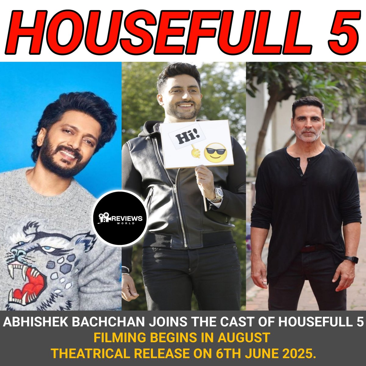 Housefull 5 🥳 

#AkshayKumar #riteshdeshmukh #abhishekbachchan #housefull5 #sajidnadiadwala #Bollywood #comedy #entertainer #movie #film #cinema #explorepage #follow #reviewsworld