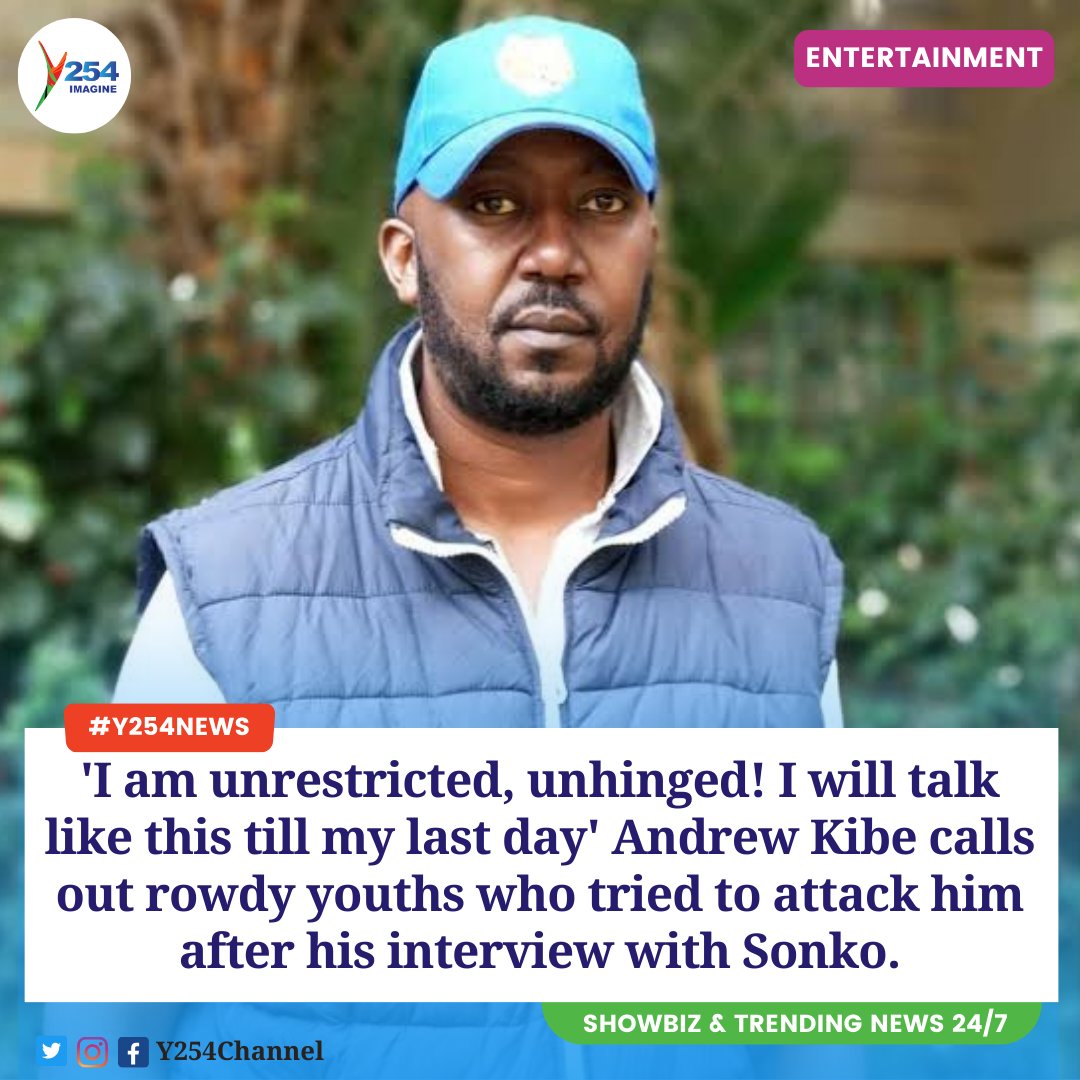 'I am unrestricted, unhinged! I will talk like this till my last day' Andrew Kibe calls out rowdy youths who tried to attack him after his interview with Sonko.
#Y254News ^NK