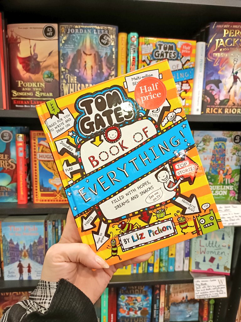 Pens at the ready! Read the funny stories Draw your own doodles in the new #tomgates @LizPichon Half price this week @RiversideHemel #waterstones #tomgatesbookofeverything #BankHoliday #books waterstones.com/book/tom-gates…