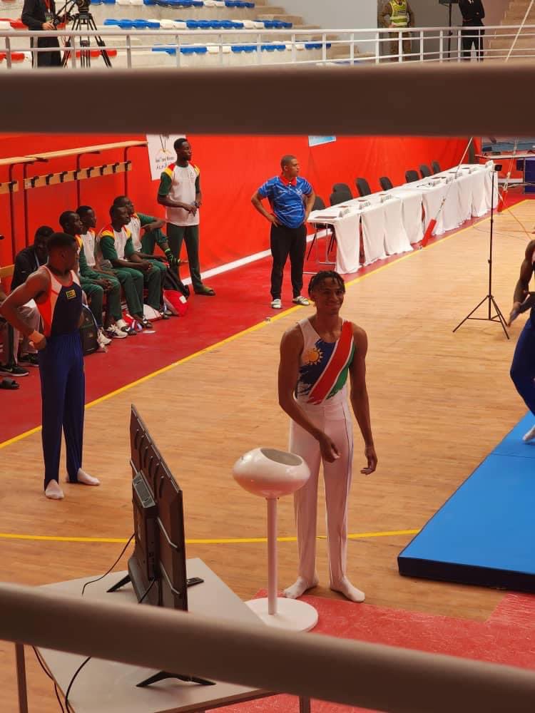 Namibian senior gymnast Immanuel Kooper has qualified for 5 out of 6 apparatus finals of the men’s artistic gymnastics at the African Championships underway in Marrakesh, Morocco. 📸 Namibian Gymnastics Federation