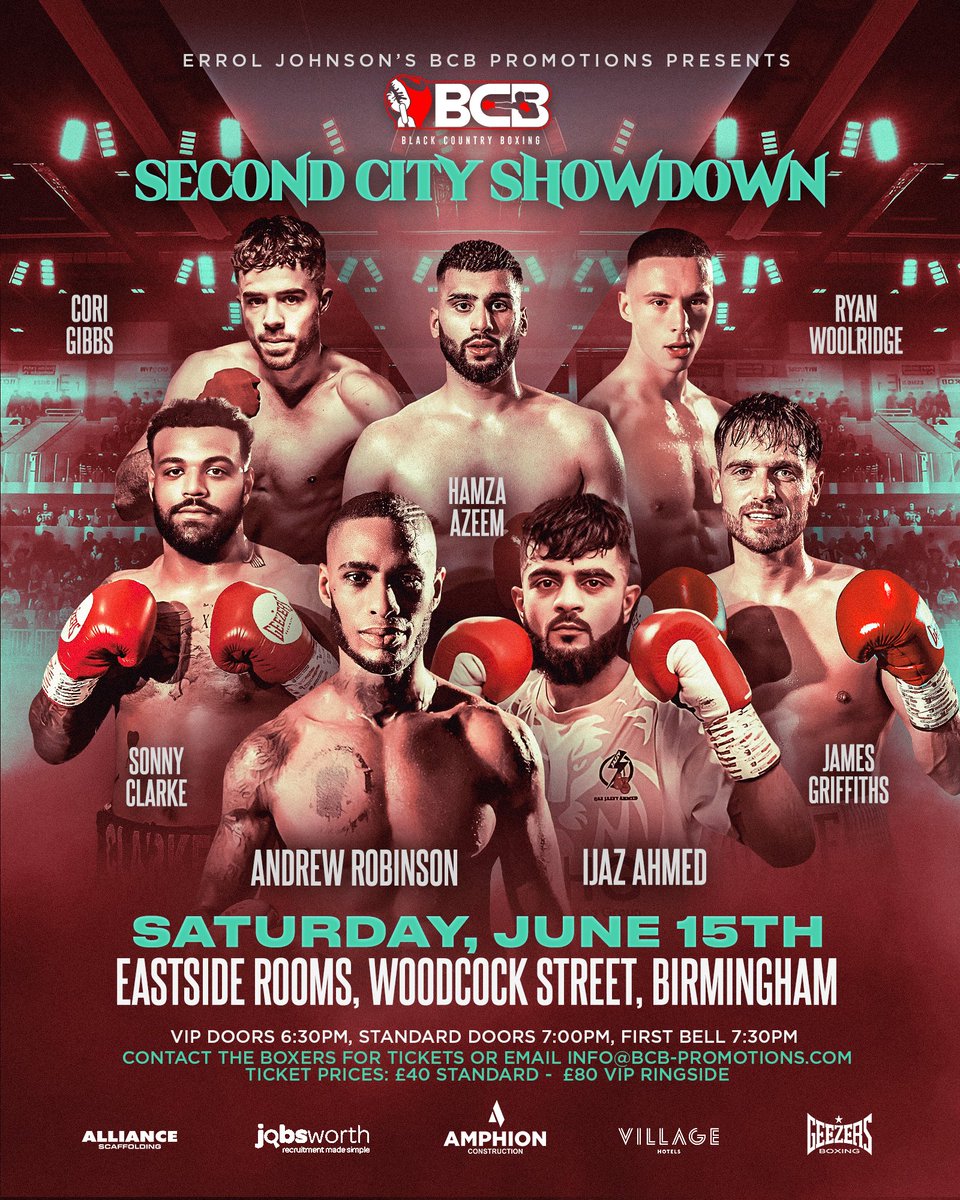 🥊Second City Showdown- Show Announcement Tickets for ‘Second City Showdown’ are now available for £40 standard and £80 VIP from the boxers directly or by emailing info@bcb-promotions.com. bcb-promotions.com/2024/05/06/sec…