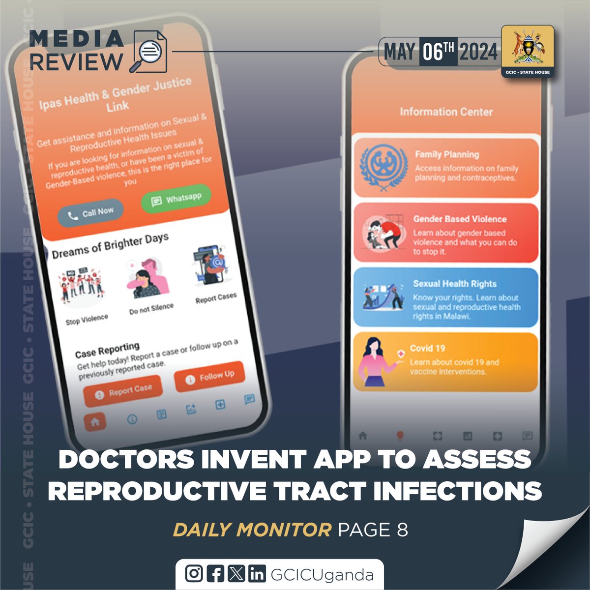 Makerere University Hospital and the College of Health Services have created an Android-based mobile application to raise reproductive health awareness and facilitate treatment access.

#GCICMediaReview
🔗media.gcic.go.ug/gcicmediarevie…