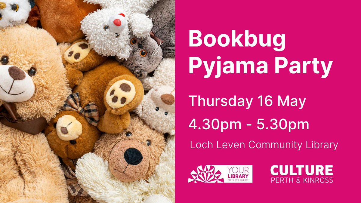 Join us for our Bookbug Pyjama Party at Loch Leven Community Library! Enjoy special stories, singing, and crafts, and don't forget to bring your favourite cuddly toy. 🐻 🎉 Contact the library on ☎️ 01577 867205 to book your place. 📚🎉 culturepk.org.uk/event/bookbug-… #BookbugWeek