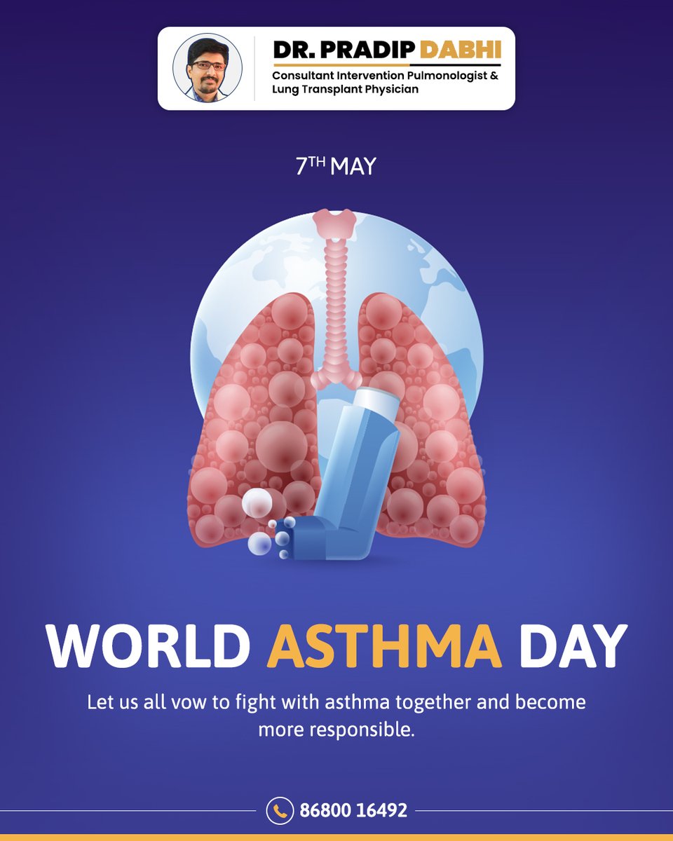 As we mark both World Asthma Day and Election Day, let's remember that every breath and every vote counts. Together, let's build a healthier, more inclusive future for all.

#WorldAsthmaDay #AsthmaAwareness #DrPradipDabhi #LungTransplant #LungTransplantPhysician