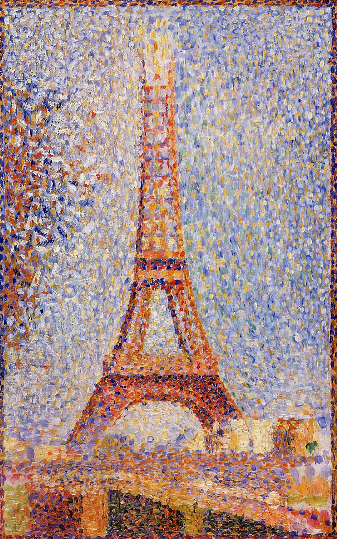 Georges Seurat. La Tour Eiffel 1889. Paris France Painting pointillisme.