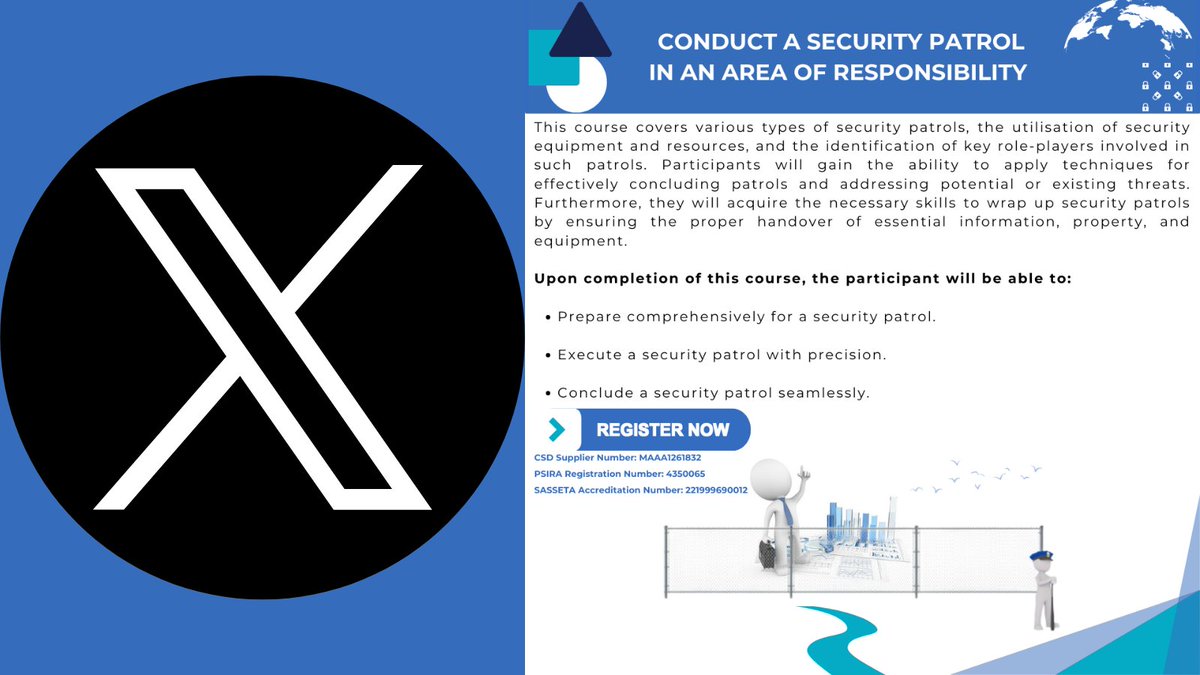 🖥️💻

More Information: accounts@visiondci.com

#SecurityPatrols #Patrols #VisionDCI #SecurityManagers #SouthAfrica #government #managers #education #security #intelligence #elearning #ContactTraining #onlinelearning #training #courses #services #skillsprogrammes #SASSETA #PSIRA