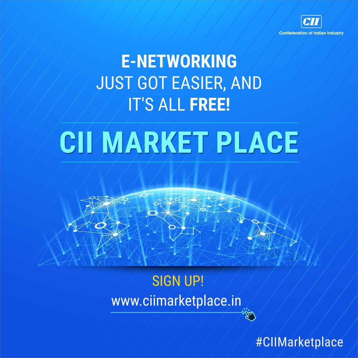 Expand your business horizons with free e-networking on #CIIMarketPlace. Find suppliers, build lasting relationships, and witness your business soar to new heights. 

Sign up today! 🌐 ciimarketplace.in

#MyCII #GlobalBusiness