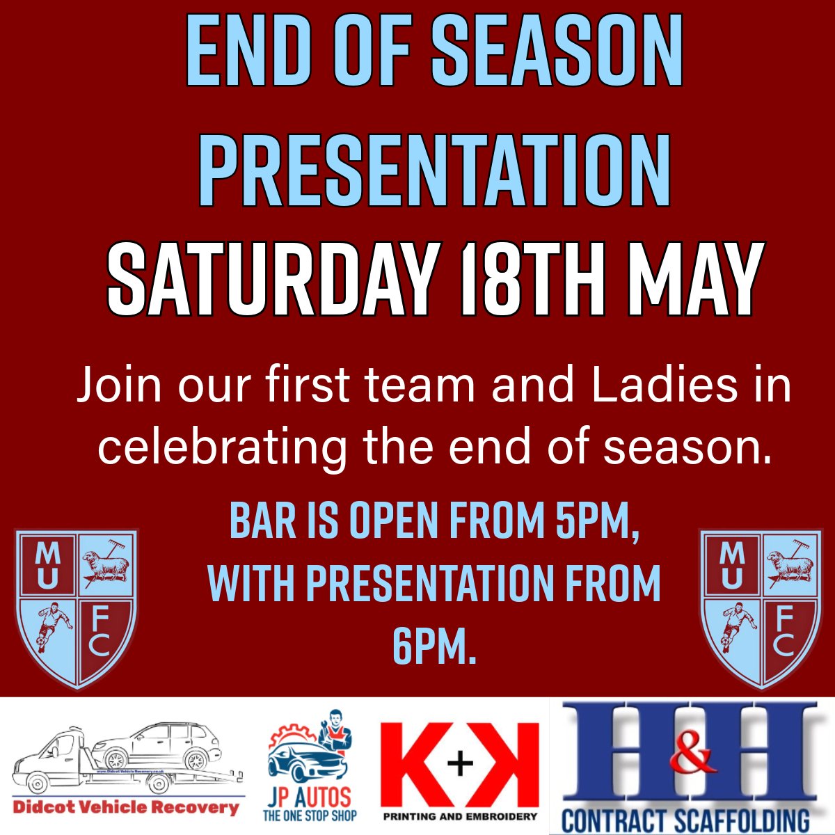 Join us and @MiltonUtdLadies on the 18th for our end of season presentation. #UTM