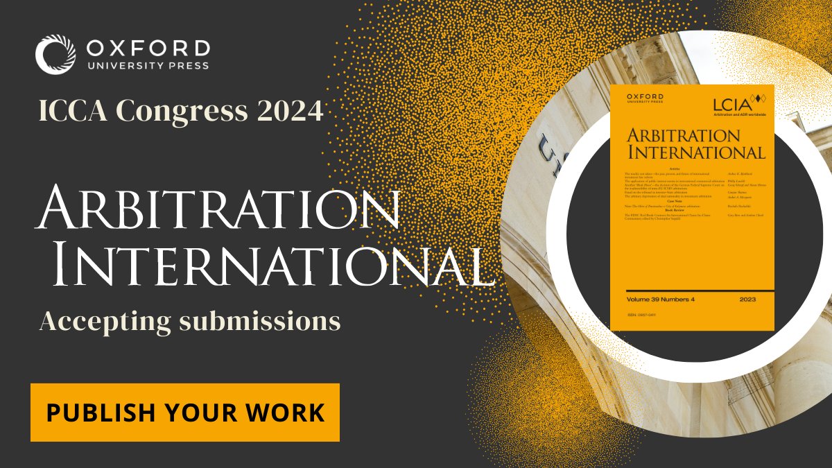 As @ICCAArbitration continues in Hong Kong, take the opportunity to learn more about Arbitration International. Offering global reach, high ethical standards, and open access options, there are many reasons to submit. Find a new home for your paper today: oxford.ly/4aJC1gL