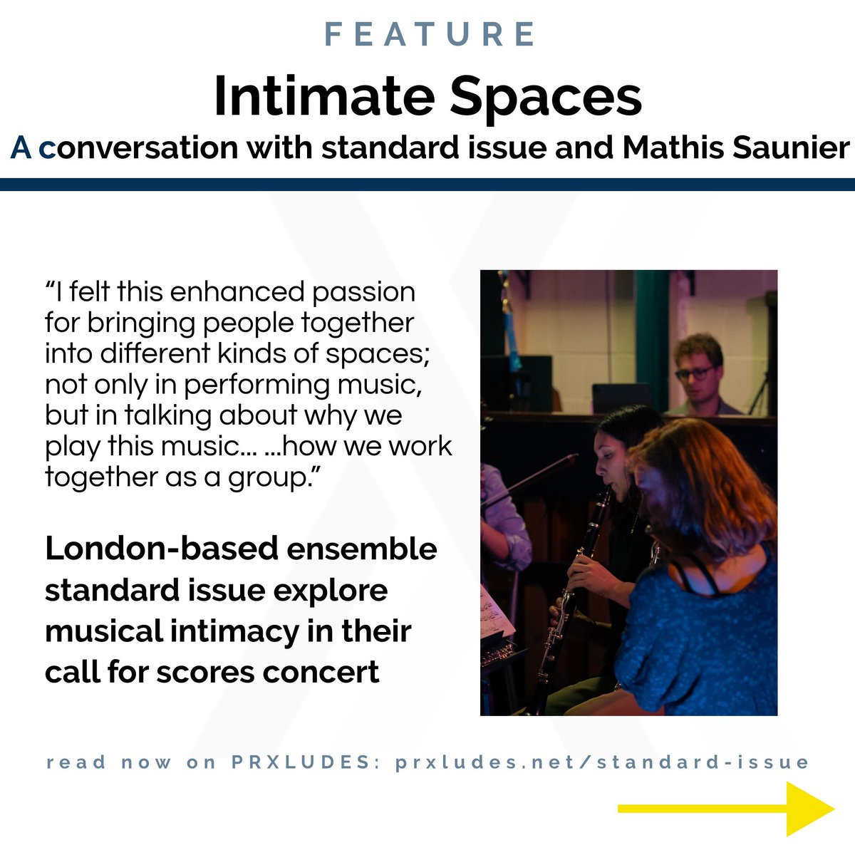 ICYMI: check out our conversation with London-based contemporary ensemble @standard_issuex - read now on PRXLUDES: buff.ly/4duBi4H