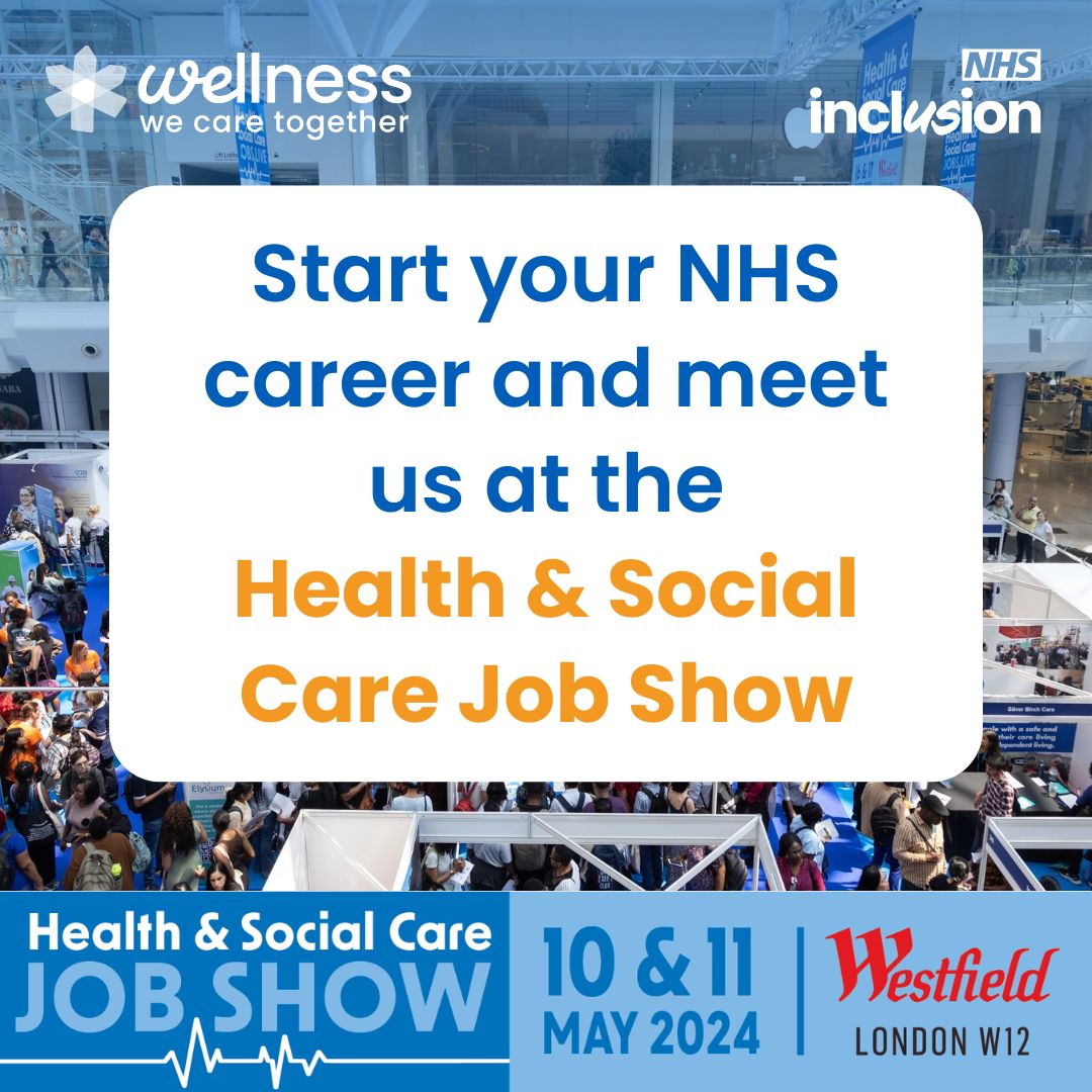 👋 Visit us this week at the #HealthandSocialCareJobShow on the 10-11th May, with @WellnessMPFT & @mpftnhs! 😁 Never dread a Monday again with a career in one of our Specialist Service teams. For the latest vacancies, visit orlo.uk/8xLrT