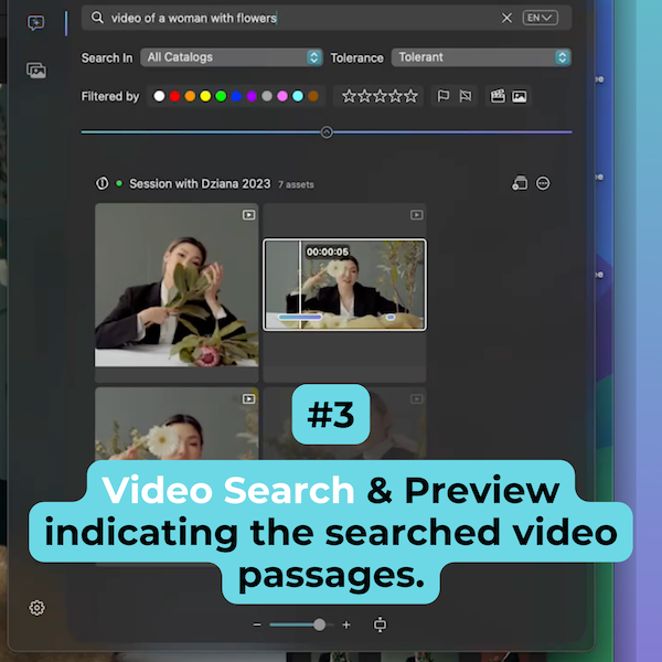 🔥 Introducing Peakto Search for Capture One Pro. Main advantages: 💪 Always at your fingertips in the menu bar. 🤘 Cross-catalog search and instant results. 🙌 Video player indicating the searched video passages.

Try it now: 7-day free trial! bit.ly/4a71H5K