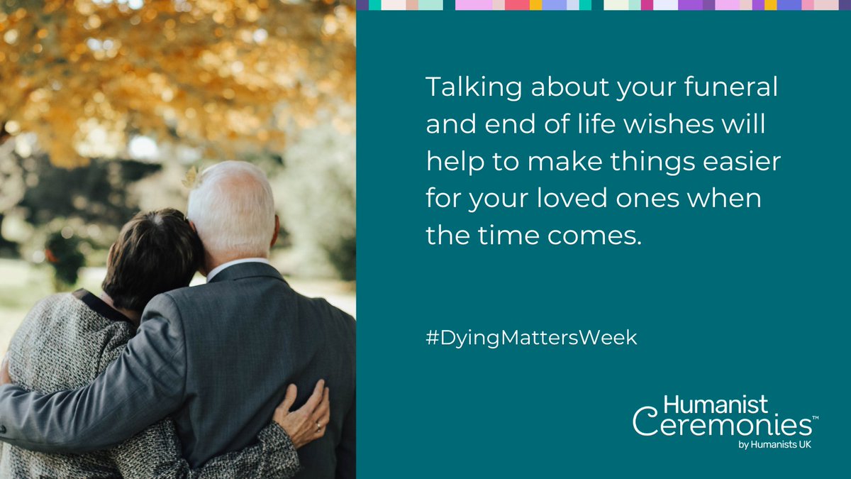 This Dying Matters Awareness Week we are encouraging everyone to get talking about death, dying, and your wishes for after death.

Up front conversations about end of life care and funeral plans will make it easier for your loved ones when the time comes.

#DyingMattersWeek