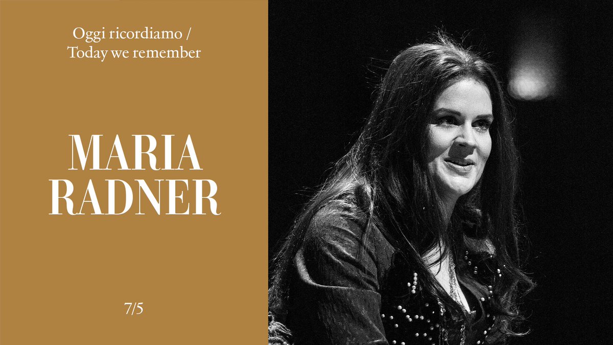 Oggi ricordiamo / Today we remember Maria Radner.

#NatiOggi #BornToday