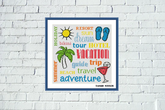Vacation summer holidays travel adventure cross stitch pattern jpcrochet.com/products/vacat… 
#crossstitchpattern #crossstitch #needlecraft #stitching #embroidery