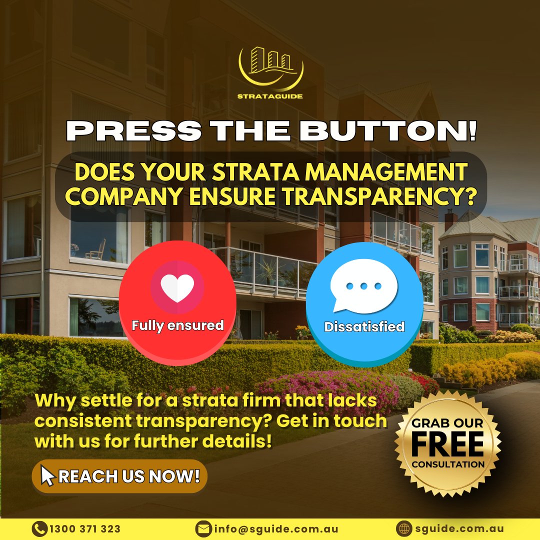 We want to learn about your strata company! This is the time to get transparent with their transparency!

#strata #stratamanager #propertymanagement #australiapropertymanagement #stratamanagement #australiastratamanagement #yourstrataservices #strataproperty #ownerscorporation