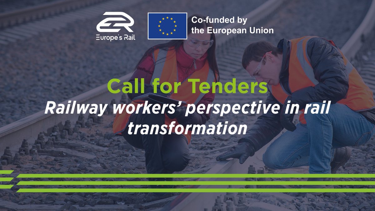 📢A new call for tenders is published on the #EU_Rail website! We are looking for #railway workers to share their perspective & complement our ongoing Research & Innovation activities that are transforming #railways 🚄 in Europe🇪🇺. 🔗 bit.ly/46dIazI