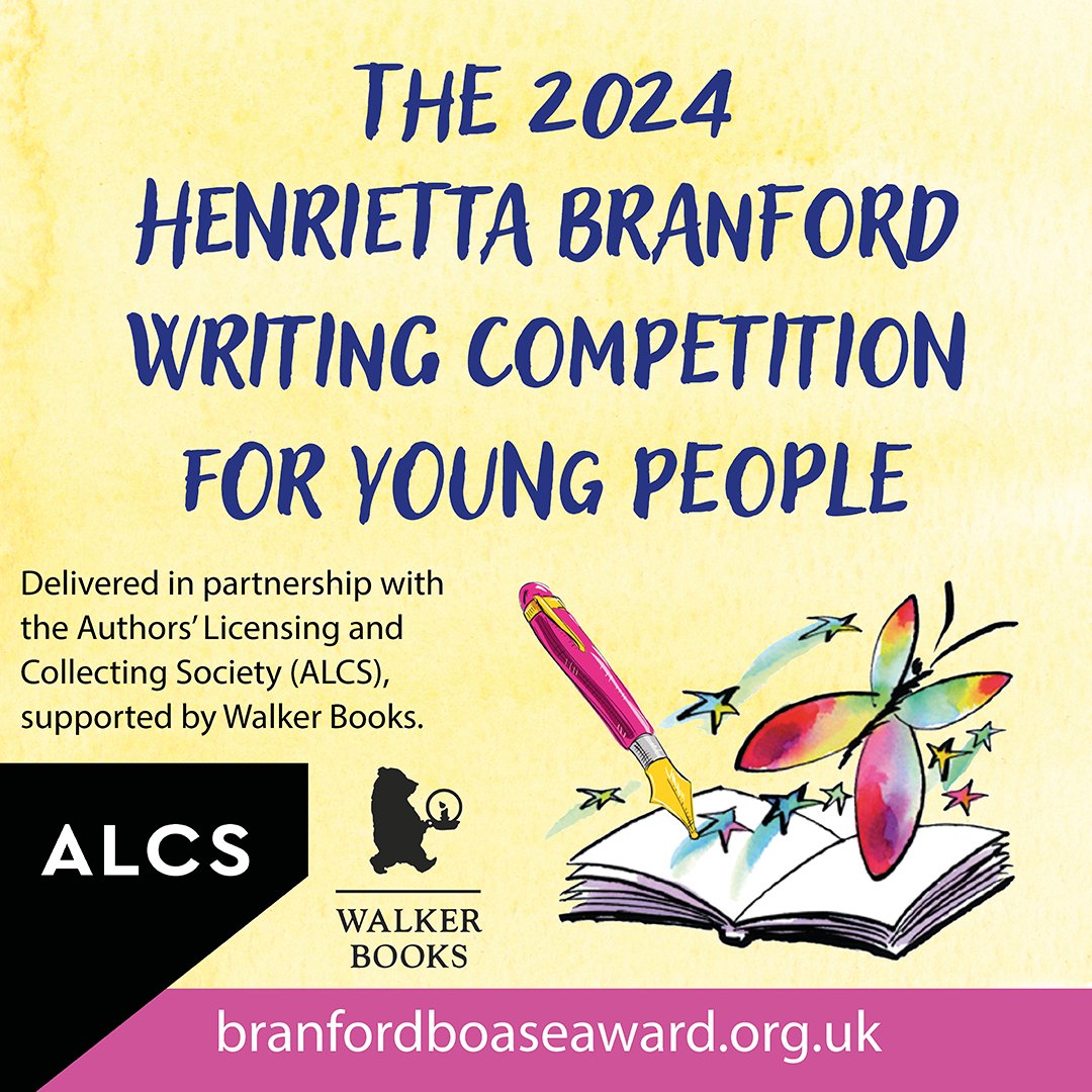 A wet #BankHolidayMonday is a good time to enter the 2024 Henrietta Branford Writing Competition! Open to all young people up to age 18. Entrants are invited to write a short story or a poem or a set of song lyrics 🖊️ #writing Find out more: branfordboaseaward.org.uk/hbwc/