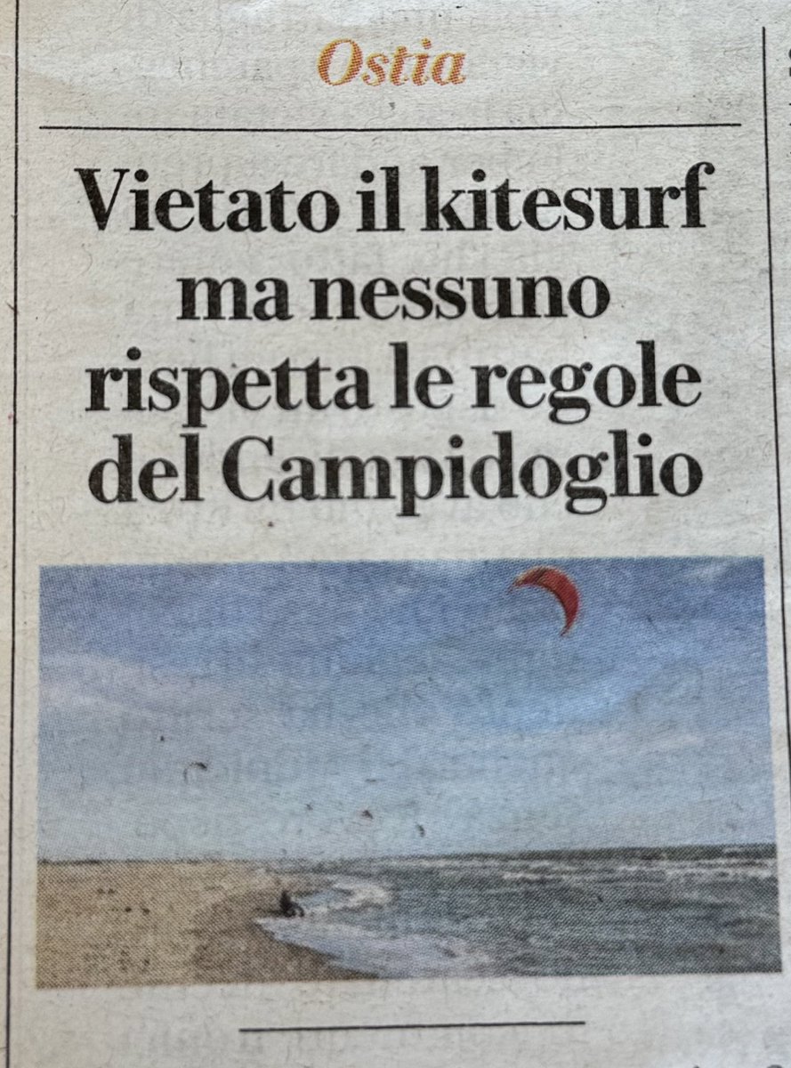 Following Milan’s will to ban night ice creams, other Italian municipalities keep creating absurd summer rules: Rome wants to ban windsurfing and kitesurfing due to “security reasons”
