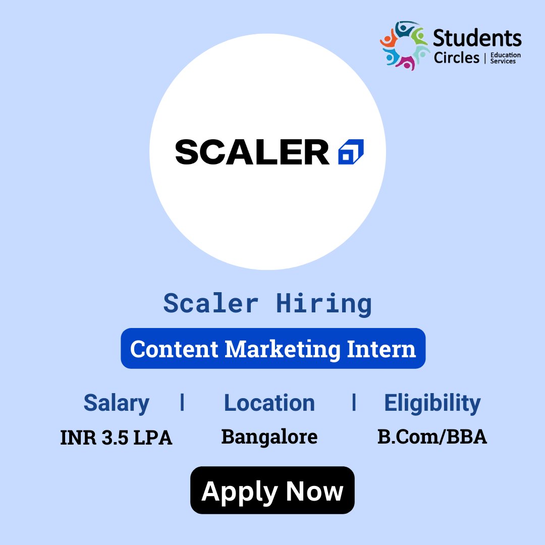 📢 Calling all aspiring Content Marketers! 🚀 Join us at Scaler Careers 2024 as a Content Marketing Intern and unleash your creativity while learning from the best in the industry. Apply now! #ScalerCareers #Internship2024 📝💼

🌐 APPLY HERE: zurl.co/k5xs