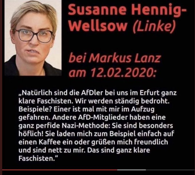 Wie erkennt man Faschisten oder 
haben die DEUTSCHEN LINKEN erhebliche kognitive Störungen?

#Demokratie #DemokratieVerteidigen #Links