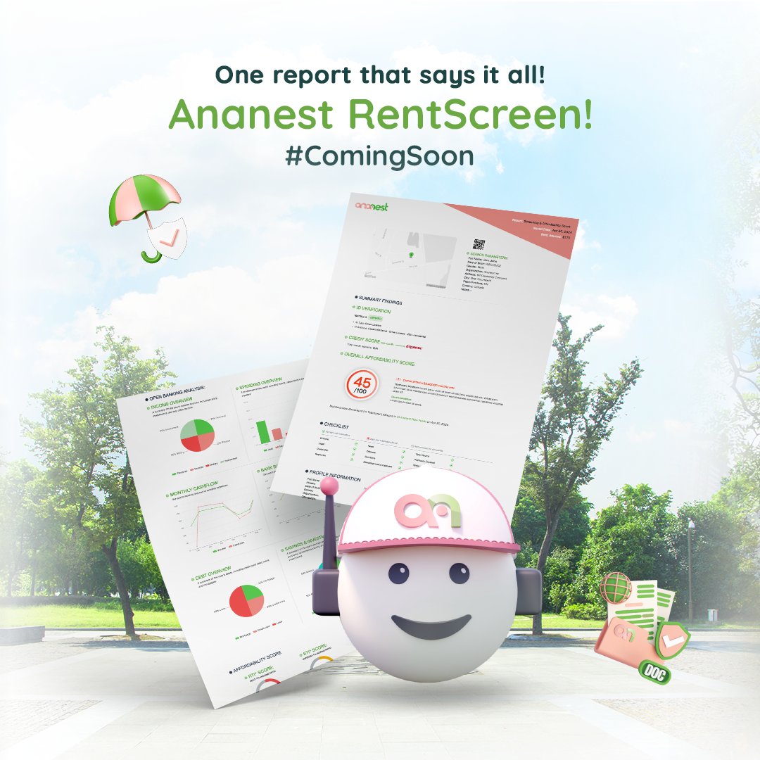 Say goodbye to guesswork and hello to clarity! 🏠🔍Get ready for Ananest RentScreen, your all-in-one solution for smarter tenant screening. Stay tuned for its arrival!
#Ananest #Rent #tenant #Landlord #PropertyManager  #TenantScreening #RentalProperty #Canada #AnanestRentScreen