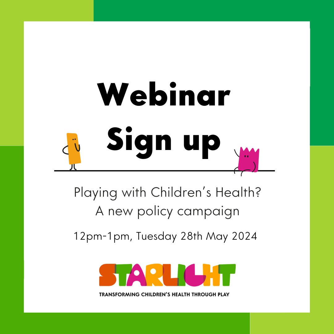 📢 We need to persuade politicians to take children's play in healthcare more seriously. Our webinar, ‘Playing with Children’s Health?’, will be the rallying cry of Starlight’s new strategic campaign to do just this. 👉 Join here and make a difference: starlightchildren.fra1.qualtrics.com/jfe/form/SV_1G…